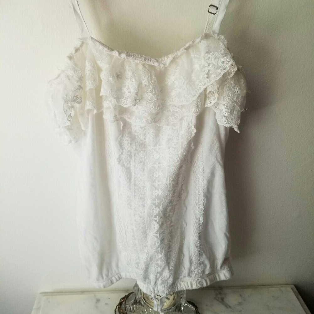 Aeropostale Lace Tank Top Size XS White